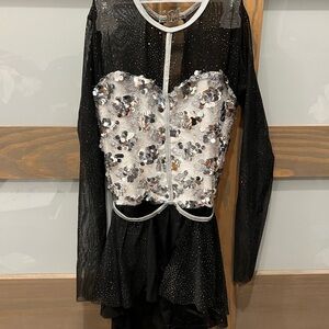 Black and Silver Sequin Dance Costume